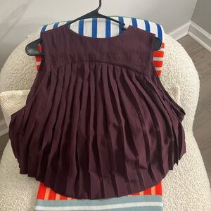 All Saints. Burgundy, the color for Fall 2025. Pleated top. 2 Button Back Close.